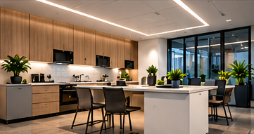 Modern office break room