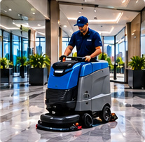 Auto-scrubber cleaning a commercial floor in the GTA