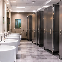 Sanitized commercial washroom