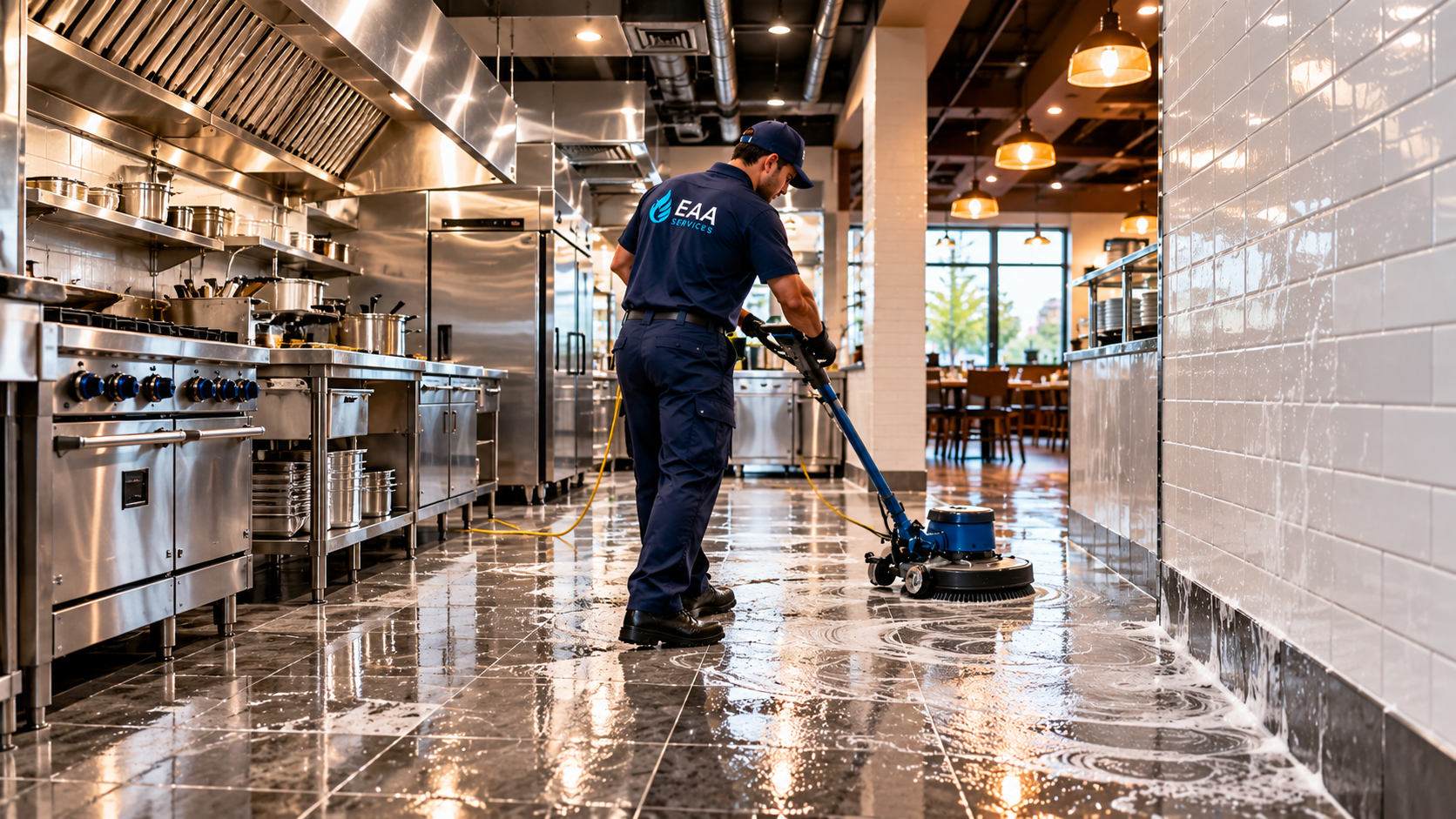 Clean restaurant dining room