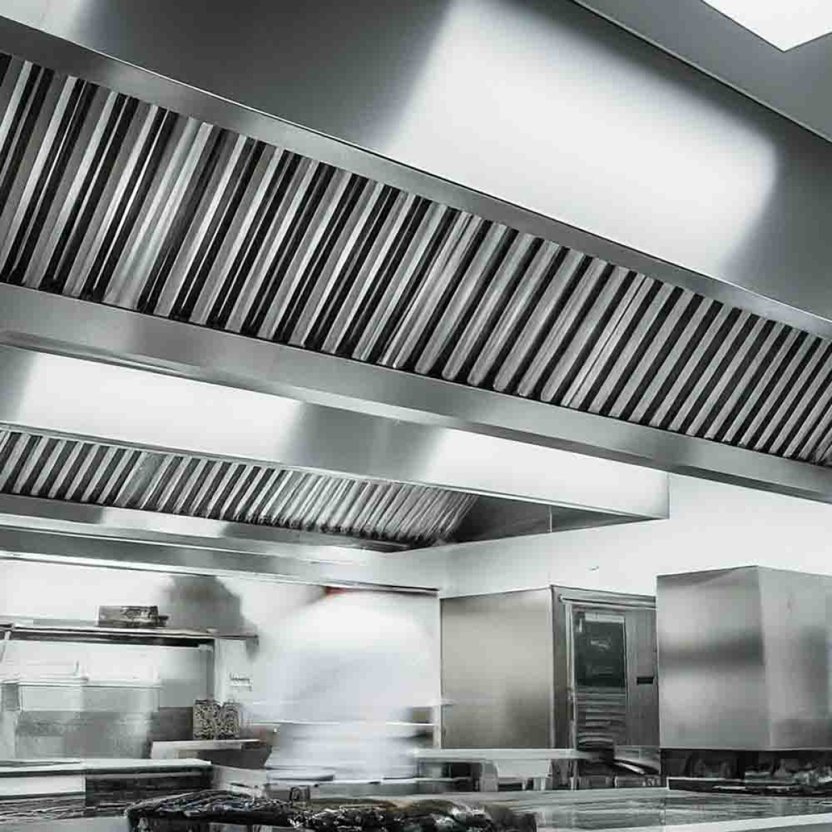 Commercial kitchen exhaust hood after cleaning